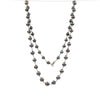 tahitian south sea 8.0 mm - 10.1 mm aaa  pearl palladium 30 inch necklace