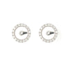 versatile diamond earring post mounting with diamond drops or earring jacket design in 18 kt white gold.