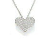 diamond pavée heart necklace 48 round brilliant diamonds equals to .50 ctw 18k white, rose & yellow gold