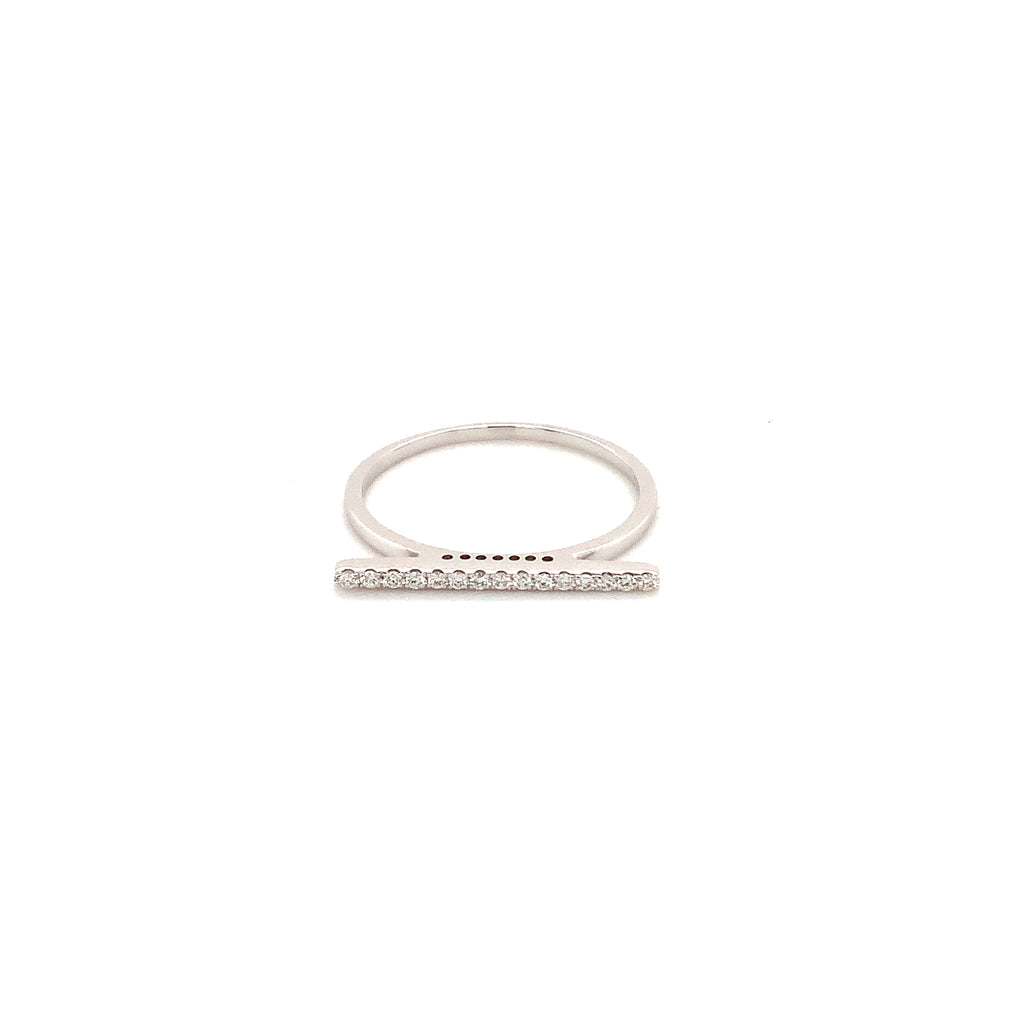 Afarin Collection Stackable Bar Diamond Ring 18K White Gold 0.08ct - Image 2 of 3