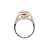 fancy light yellow radiant cut and white diamond engagement ring 18k yellow and white gold 3.89 ctw