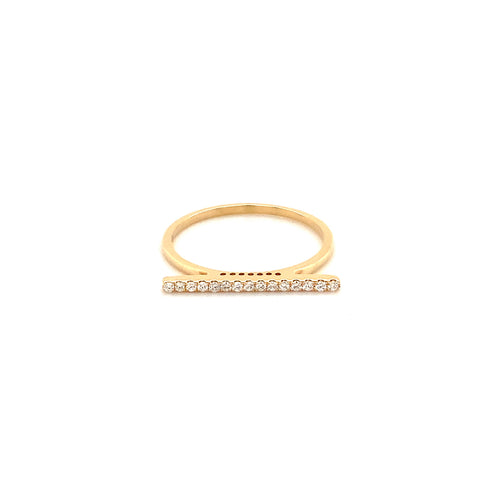 Afarin Collection Stackable Bar Diamond Ring 18K Yellow Gold 0.08ct - Image 1 of 2
