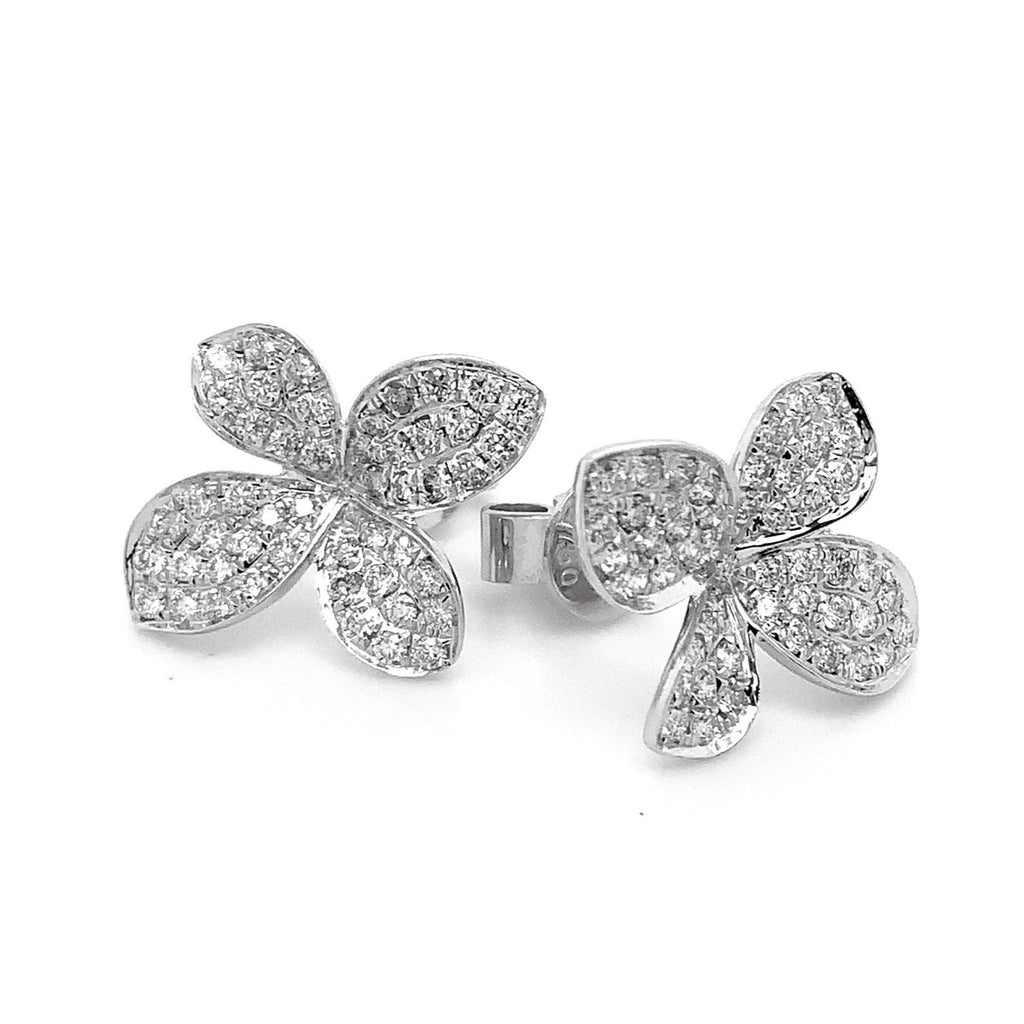 Afarin Collection Pavé Petite Garden Diamond Earrings in 18 kt White Gold - Image 4 of 5