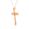 ornate filigree statement diamond cross in 18 kt rose gold. 0.75 cts t.w.