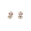 deco style ruby baguette and brilliant cut diamond earring set in 14 kt white gold.