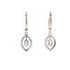 marquise shaped diamond halo drop earring in 18 kt white gold  1.91 cts t.w.