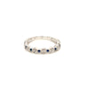 vintage inspired stackable sapphire and diamond band set in 14k white gold