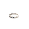 vintage inspired stackable sapphire and diamond band set in 14k white gold