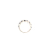 vintage inspired stackable sapphire and diamond band set in 14k white gold
