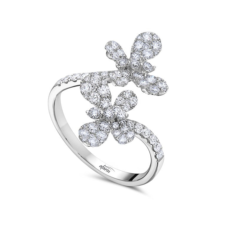Afarin Collection Diamond Butterfly Bypass Ring 0.92ct. in 18Kt White Gold - Image 1 of 3