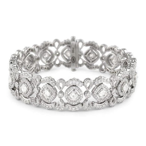 christopher designs crisscut® diamond lace beyaz bracelet 18k white gold