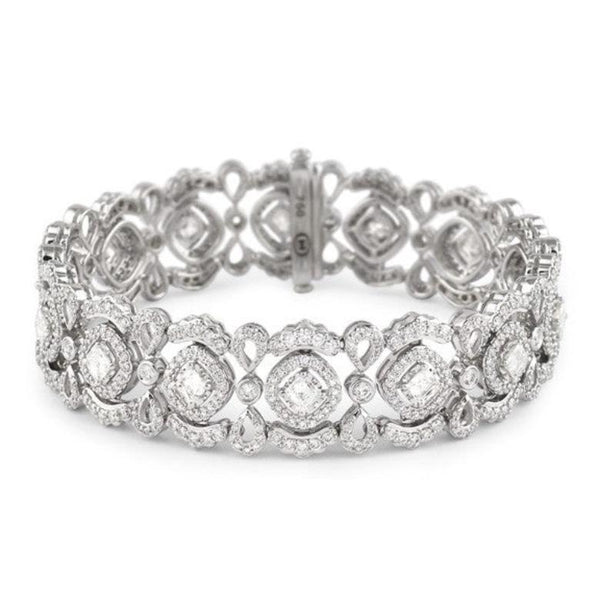 christopher designs crisscut® diamond lace beyaz bracelet 18k white gold