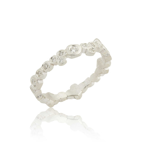 Lika Behar Dylan Stackable Eternity Band Round Brilliant Diamonds Equal 0.35ctw 24K Yellow Gold, Oxidized Bla - Image 4 of 4