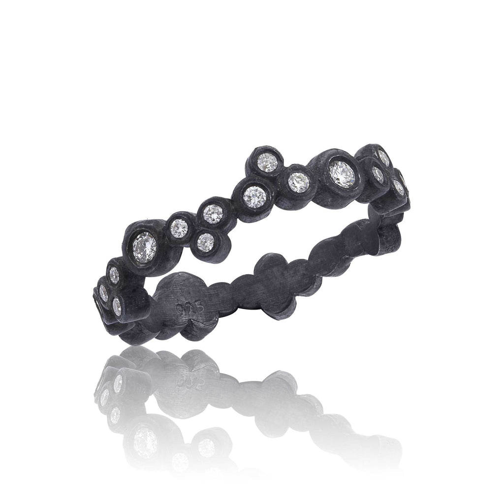 Lika Behar Dylan Stackable Eternity Band Round Brilliant Diamonds Equal 0.35ctw 24K Yellow Gold, Oxidized Bla - Image 2 of 4