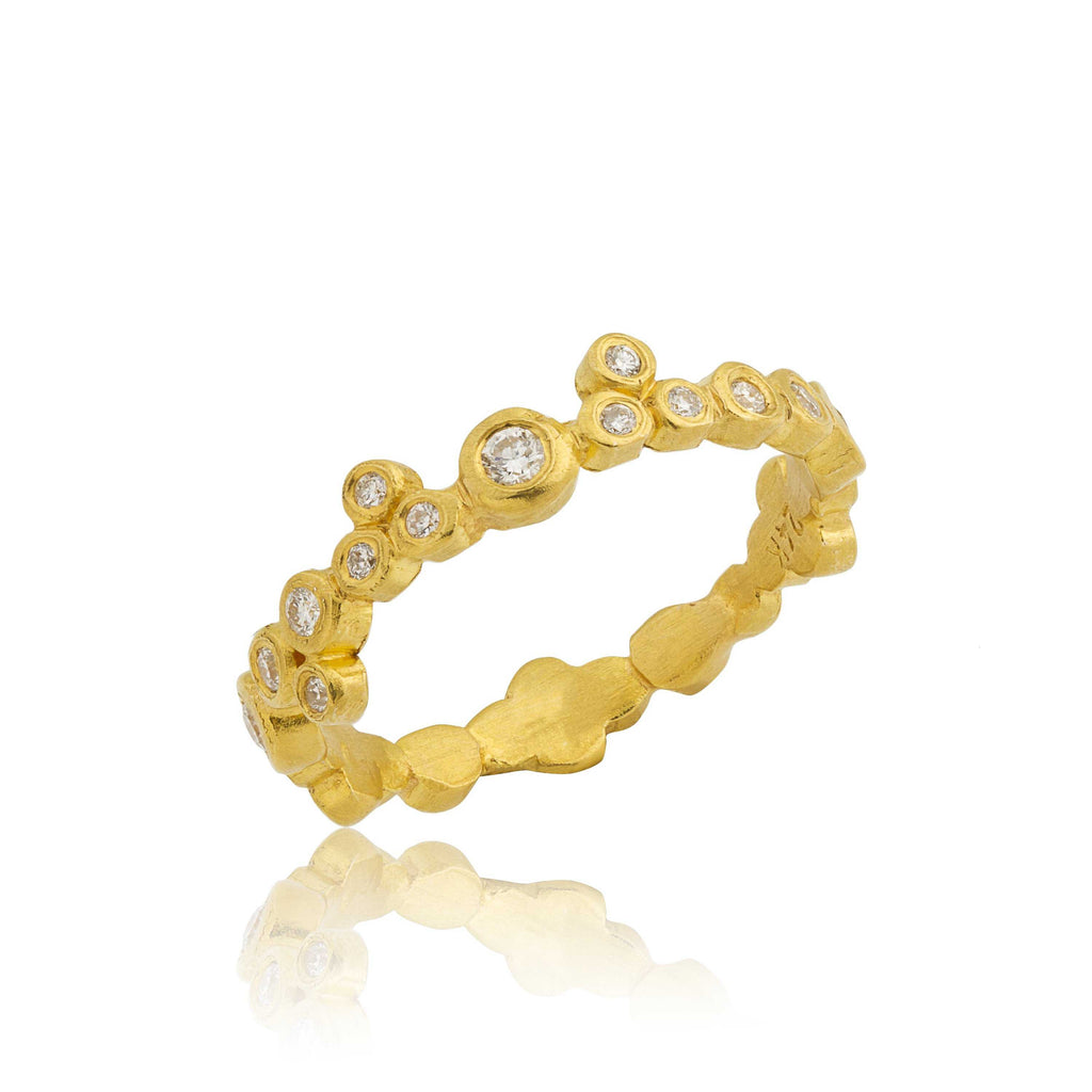 Lika Behar Dylan Stackable Eternity Band Round Brilliant Diamonds Equal 0.35ctw 24K Yellow Gold, Oxidized Bla - Image 3 of 4