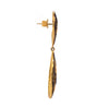 diamond drop inverted pear shaped earrings diamonds equal 3 ctw  sterling silver and gold vermeil