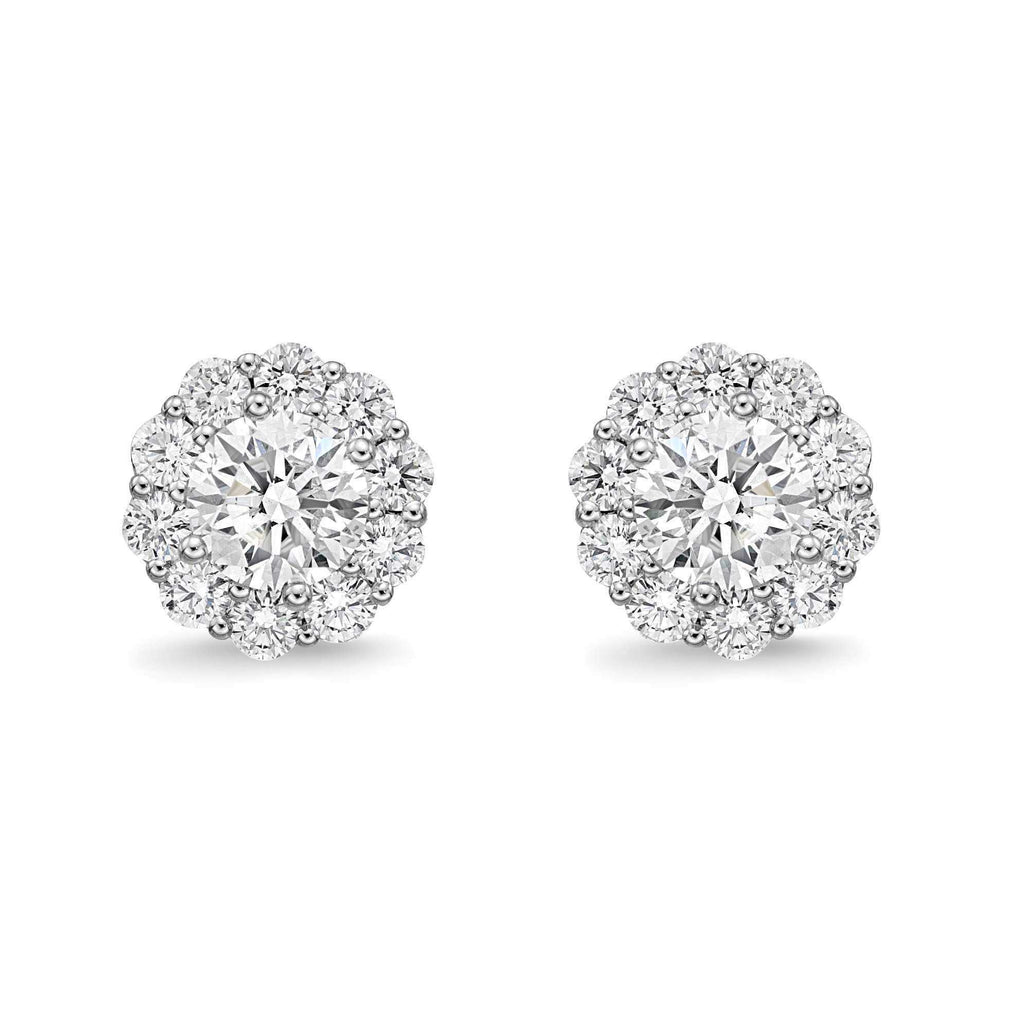 Memoire 18K White Gold Blossom Collection Diamond Earrings 22 Diamonds equals 1.52ctw | Blacy's Fine Jewelers