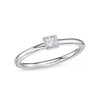 memoire stackable princess bezel ring 18 kt white gold.