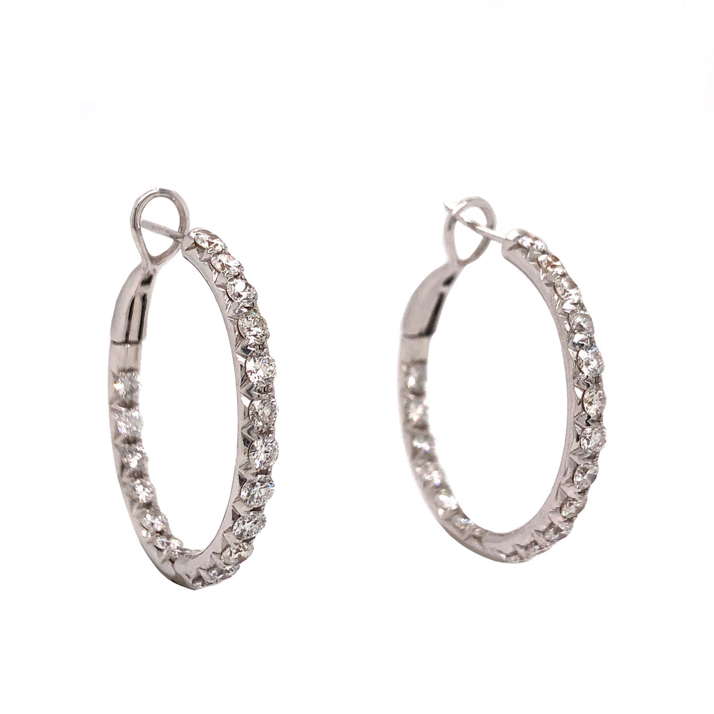 diamond hoop earrings 2.62ctw 18k white gold