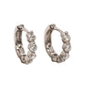 diamond huggie hoop earrings 10 round brilliant diamonds equals 0.50ctw 18k white gold