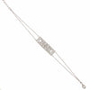 diamond pavée  id floral punched double chain bracelet 1.10 ctw 18k white gold