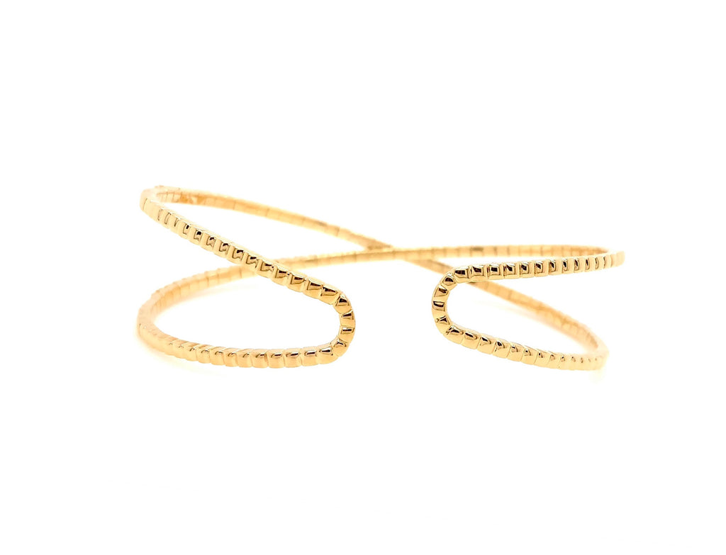 Memoire Diamond Crisscross Flexi - X - Cuff Bracelet 18 Kt Yellow Gold 1.49 ctw - Image 3 of 3
