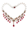 contessa statement necklace, diamonds, padparashas, pink tourmaline in 18 kt white gold