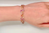 multi colored sapphire and diamond bracelet in 14kt rose gold
