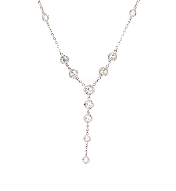 a link collection metropolitan forevermark 11 diamond lariat necklace in 18 kt white gold 1.02cts t.w.