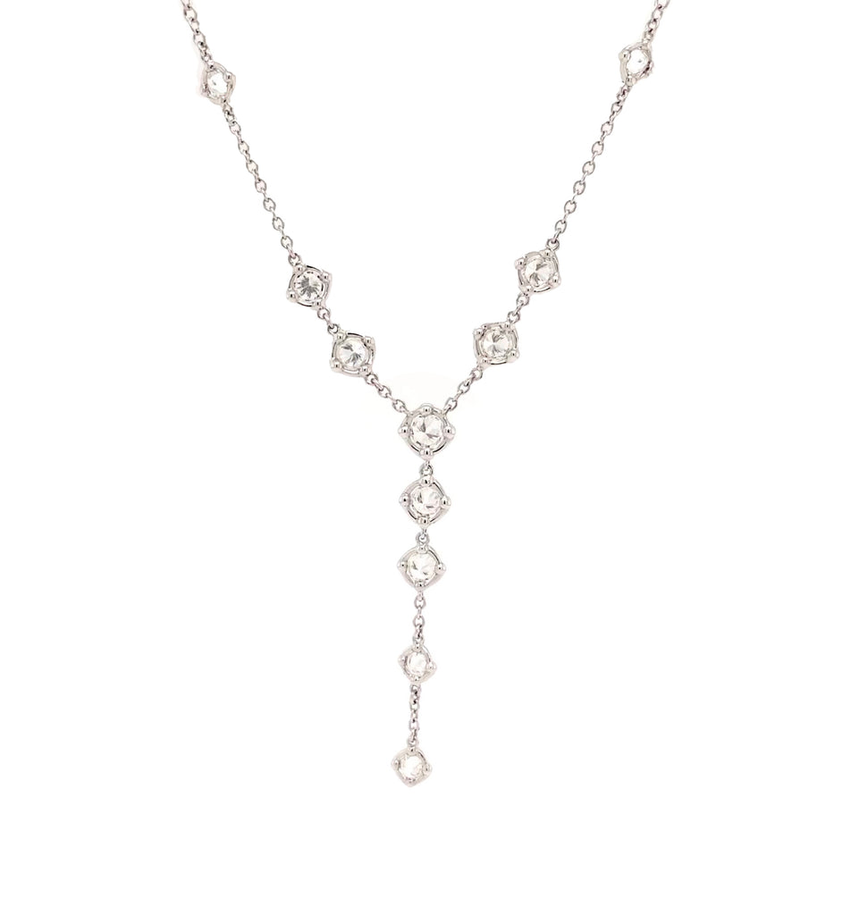 a link collection metropolitan forevermark 11 diamond lariat necklace in 18 kt white gold 1.02cts t.w.