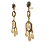 polki diamond chandelier drop earrings sterling silver and gold vermeil
