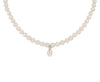 white freshwater pearl and diamond drop necklace.