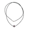 cultured tahitian black pearl and black spinel beads 34 inch necklace.