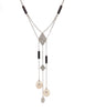 mastoloni pearl pavée diamond lariat with black onyx necklace 18k white gold