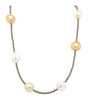 australian south sea multi color pearls labradorite faceted beads 32 inch necklace.