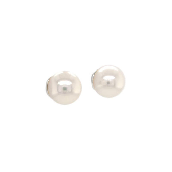 asba akoya aa white with silver rose overtone 14k white gold post earring