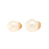 akoya aaa white with silver rose overtone 14k yellow gold post earring