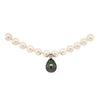 white akoya and south sea tahitian pearl and diamond drop necklace.