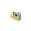 bagley and hotchkiss black opal inlay and round brilliant cut diamond ring 14k yellow gold