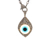 large evil eye pendant mother of pearl and turquoise and onyx and diamond in sterling silver.
