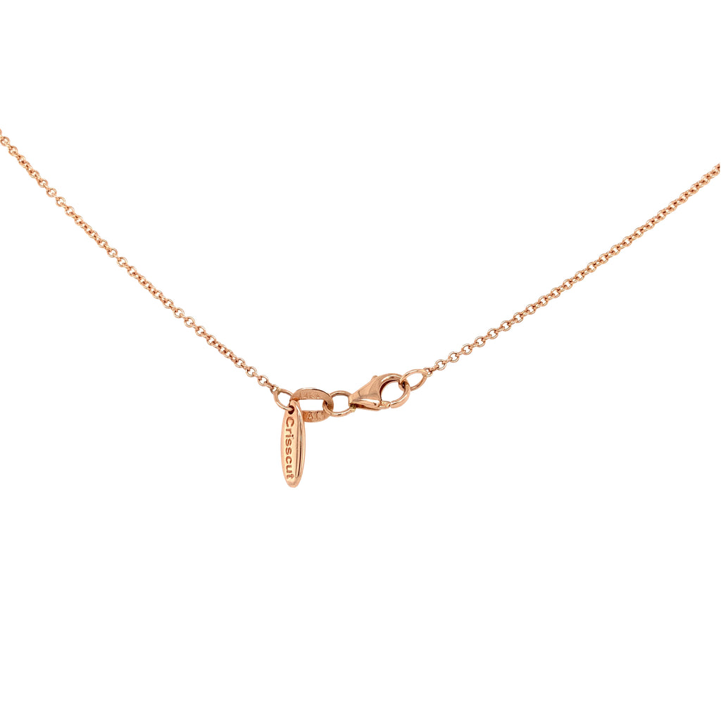 christopher designs l'amour crisscut®  diamond solitaire necklace 14k rose gold
