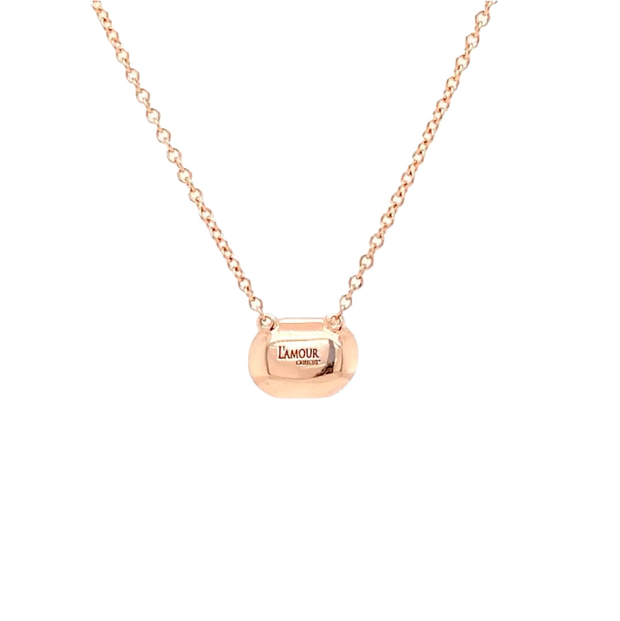 christopher designs l'amour crisscut®  diamond solitaire necklace 14k rose gold