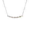 curved bar necklace 5 princess cut diamonds  0.99 ctw 18k white gold