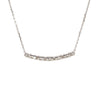curved bar necklace 5 princess cut diamonds  0.99 ctw 18k white gold