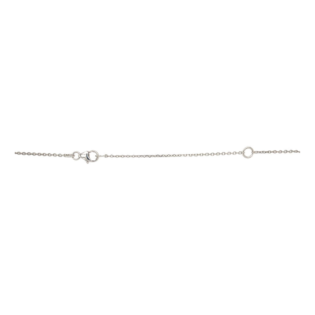 curved bar necklace 5 princess cut diamonds  0.99 ctw 18k white gold