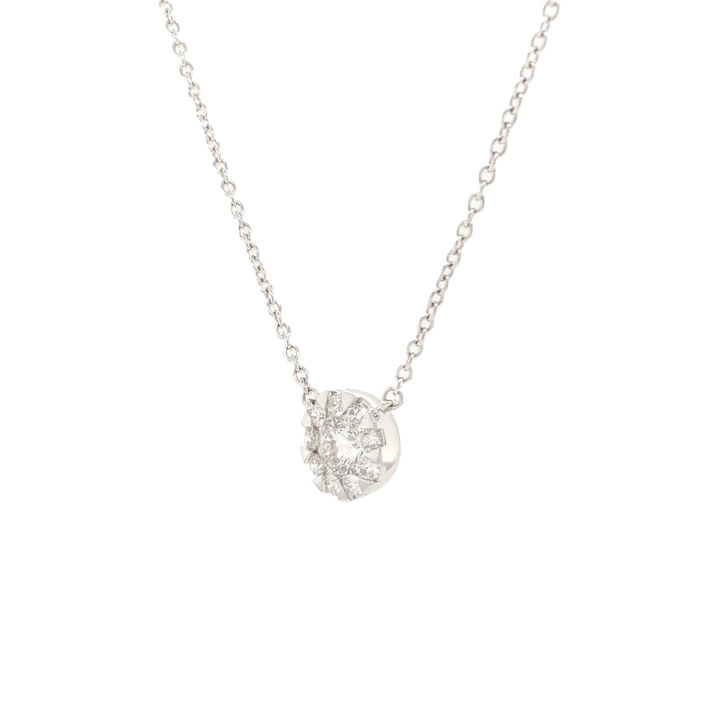 Memoire Bouquet Collection Everyday Necklace Round Brilliant Diamonds 0.50 ctw 18K White Gold - Image 2 of 3