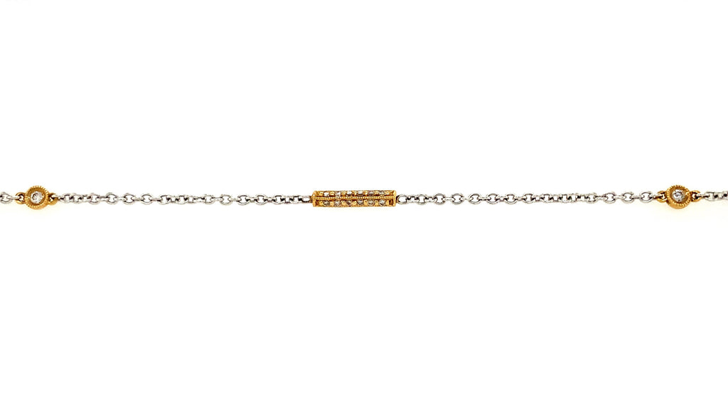 lavalier pavée diamond pendant brilliant cut diamonds  1.71 ctw 18k white and yellow gold