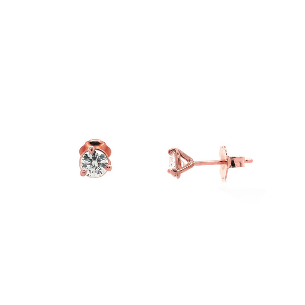 martini set studs diamond =0.10 cts  14karat rose gold