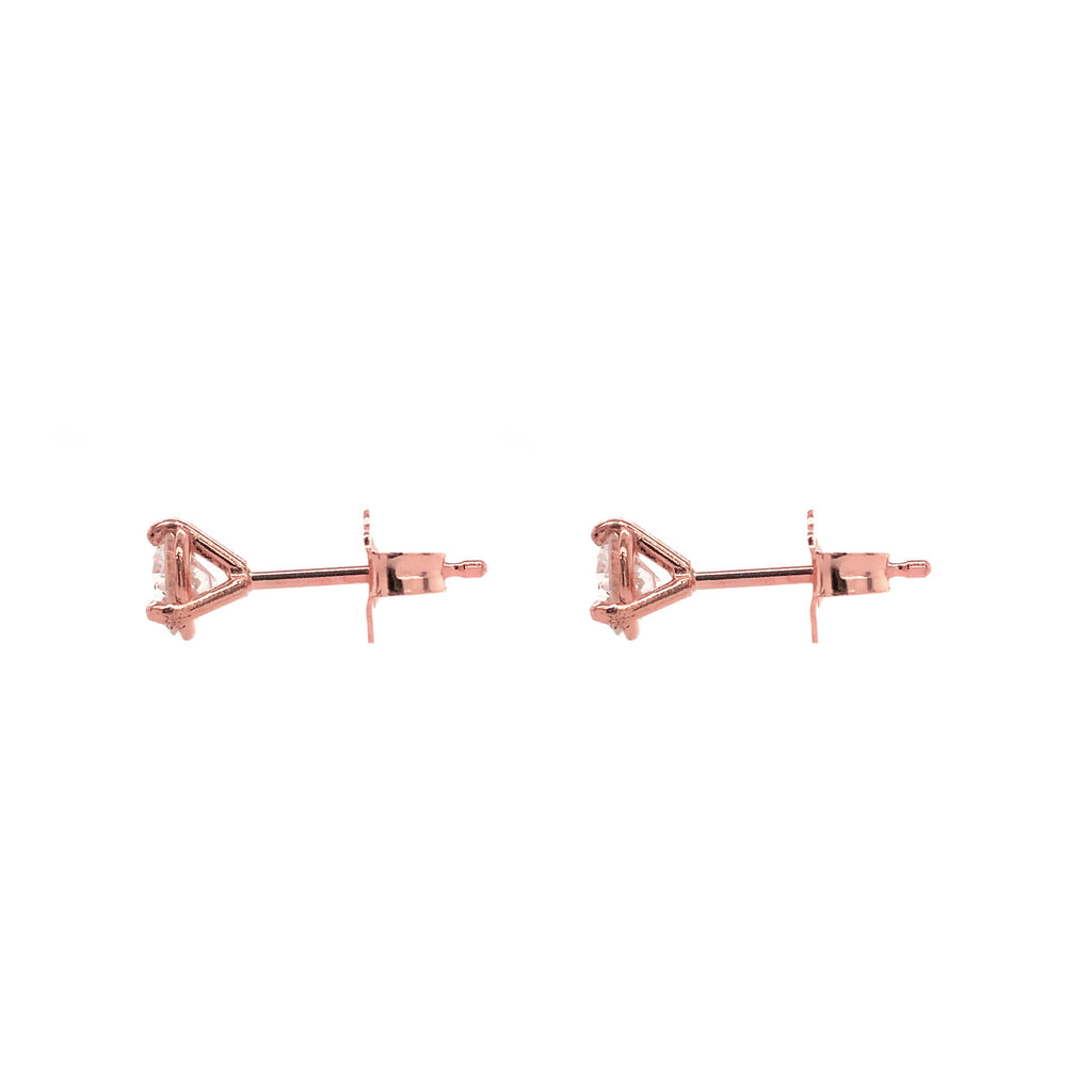 martini set studs diamond =0.10 cts  14karat rose gold