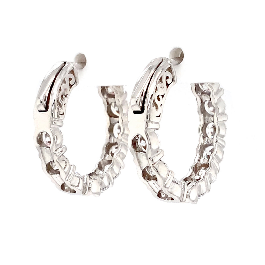 sterling silver 3.5mm cz hoop earrings